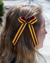 Maroon & Gold Layered Two-Tone Bow Clip