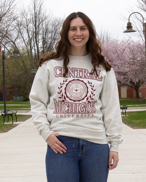 NCAA Central Michigan University Hoodie Sweatshirt Game Day Fleece Heather  Grey XL 