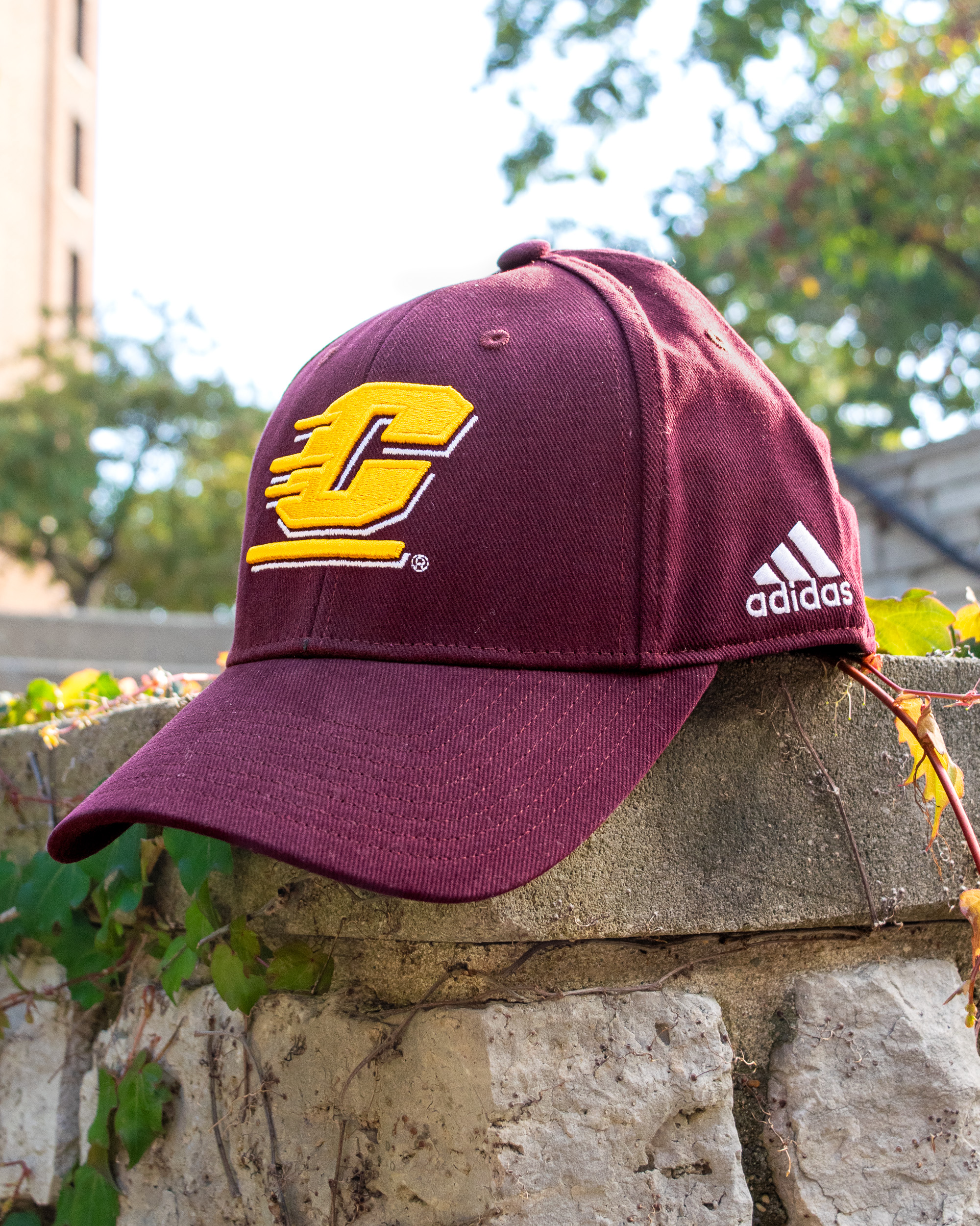 Action C Maroon Structured Flex Fit Hat | The CMU Bookstore