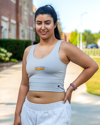 Central Michigan Chippewas Silver Women's Crop Tank Top