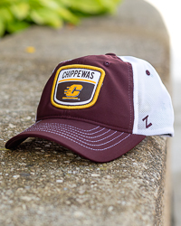 Action C Chippewas Patch Maroon Soft Mesh Trucker Hat