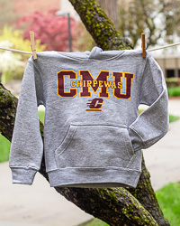 CMU Chippewas Action C Oxford Gray Youth Hoodie