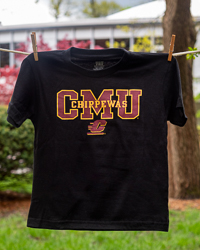 CMU Chippewas Action C Black Youth T-Shirt