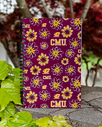 CMU Action C Maroon & Gold Daisy Print Spiral Notebook