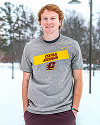 Central Michigan Angled Banner Action C Heather Gray T-Shirt