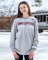 CMU Chippewas Heather Gray Dri-FIT Long Sleeve T-Shirt