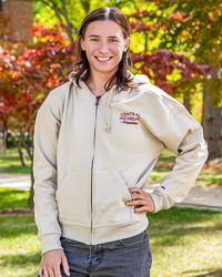 Central Michigan Chippewas Cocoa Butter Women's Full Zip Crop Hoodie