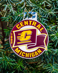 Central Michigan Action C Flag 1892 Maroon & Gold Round Sticker