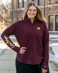 Action C Script Central Michigan Maroon Women’s Lightweight ¼ Zip Pullover