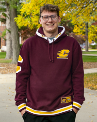 Action C CMU Chippewas Block C Maroon Hoodie
