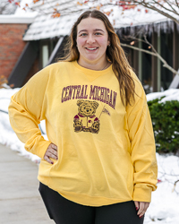 Central Michigan Chippewas Teddy Bear Summer Squash Gold Crewneck Sweatshirt