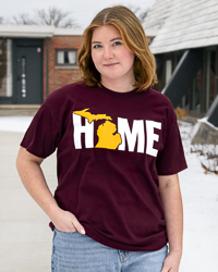 Home State of Michigan Maroon T-Shirt