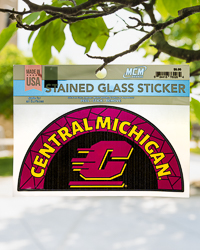 Central Michigan Action C Stained Glass Sticker