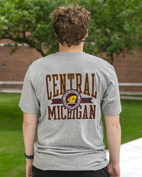 Central Michigan Faux Seal Established 1892 Action C Oxford Gray Graphic T-Shirt
