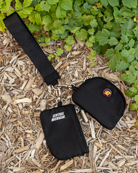 Action C Central Michigan Black Oversized Key Strap with Dual Coin Purses