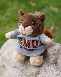 Brown Squirrel Stuffed Animal with CMU Chippewas Central Michigan University Tartan T-Shirt